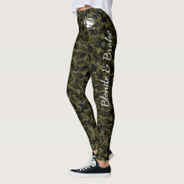 Green Camouflage-Leggings mit weißem B&BE-Logo Leggings