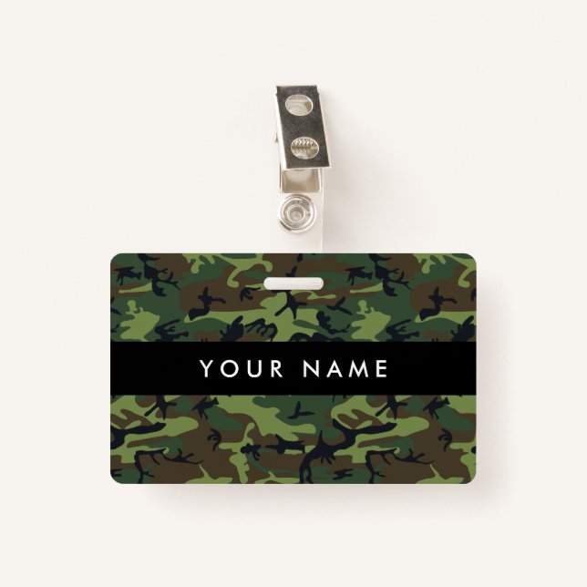 Green Camouflage, Militär, Armee Ausweis (Vorderseite mit Klammer)