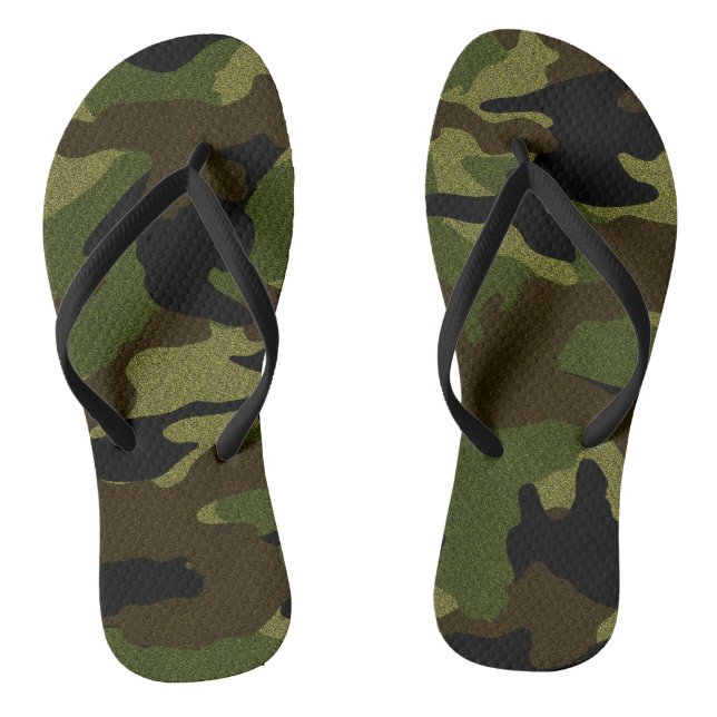 Green Camouflage Military Camouflage Muster Flip F Flip Flops (Fußbett)