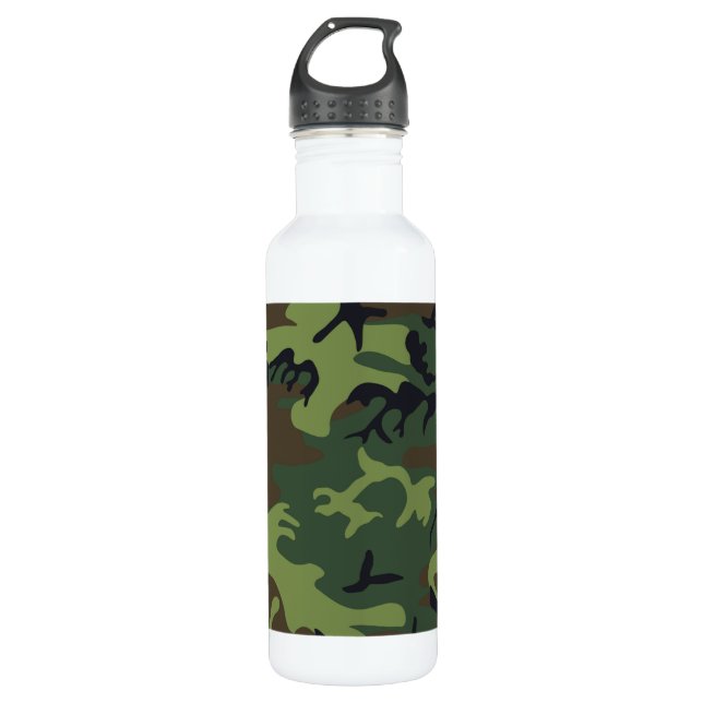 Green Camouflage Muster Edelstahlflasche (Vorderseite)