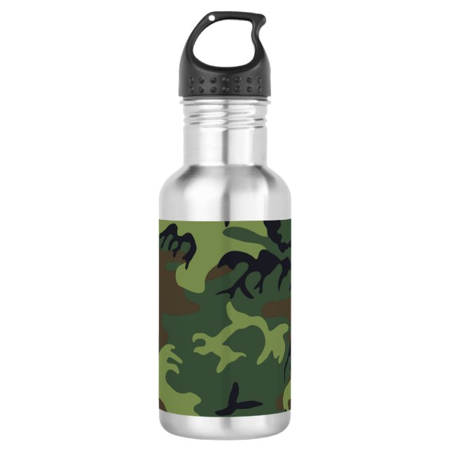 Green Camouflage Muster Edelstahlflasche (Vorderseite)