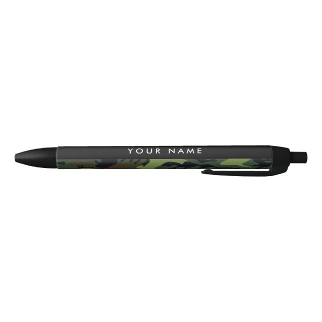 Green Camouflage Muster, Ihr Name, Personalisieren Kugelschreiber (Unterseite)