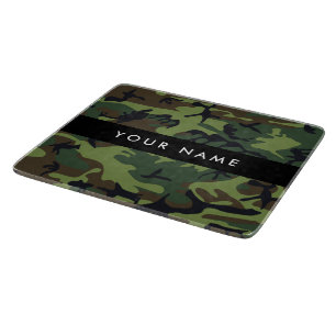 Green Camouflage Muster, Ihr Name, Personalisieren Schneidebrett