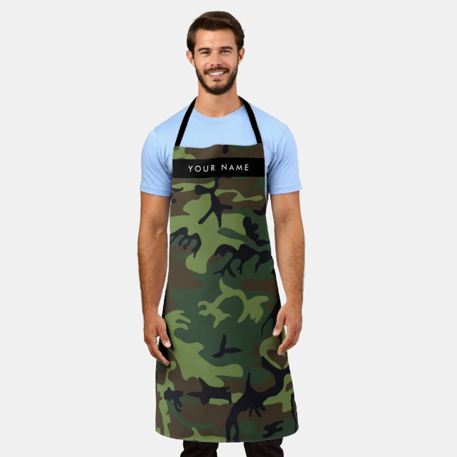 Green Camouflage Muster, Ihr Name, Personalisieren Schürze (Getragen)