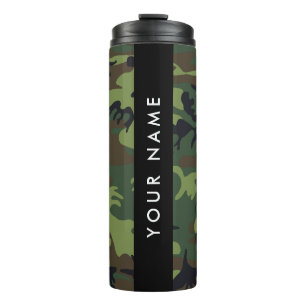 Green Camouflage Muster, Ihr Name, Personalisieren Thermosbecher