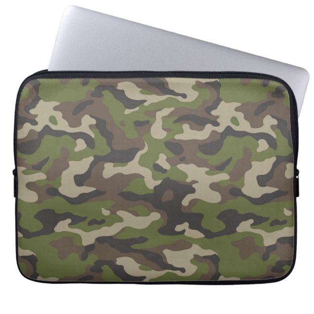 Green Camouflage Muster Laptopschutzhülle (Vorderseite)