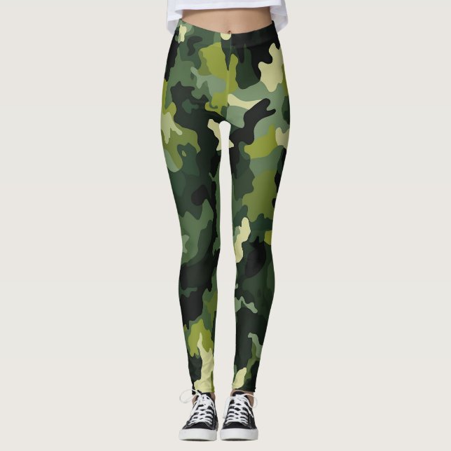 Green Camouflage Muster Leggings (Vorderseite)