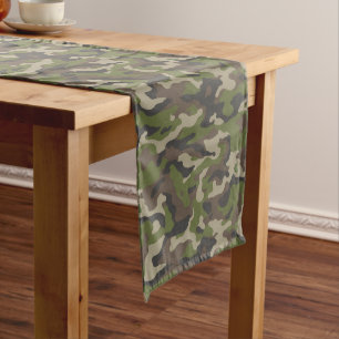 Green Camouflage Muster Mittelgroßer Tischläufer