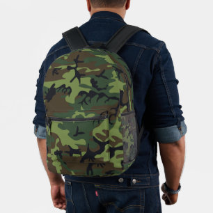 Green Camouflage Pattern, militärisches Muster, Ar Bedruckter Rucksack