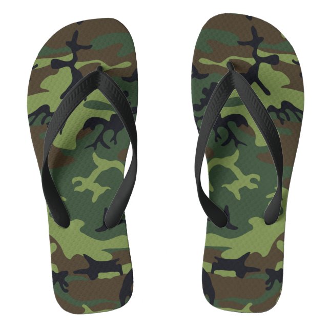 Green Camouflage Pattern, militärisches Muster, Ar Flip Flops (Fußbett)