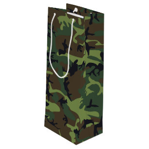 Green Camouflage Pattern, militärisches Muster, Ar Geschenktüte Für Weinflaschen