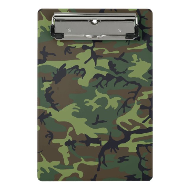 Green Camouflage Pattern, militärisches Muster, Ar Mini Klemmbrett (Vorderseite)