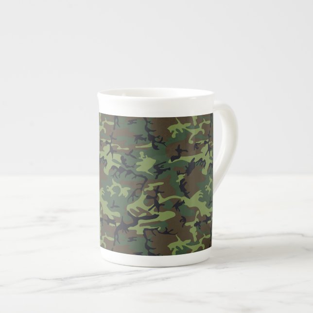 Green Camouflage Pattern, militärisches Muster, Ar Prozellantasse (Vorderseite Rechts)
