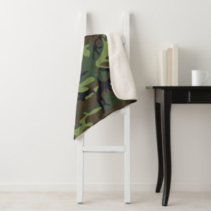 Green Camouflage Pattern, militärisches Muster, Ar Sherpadecke