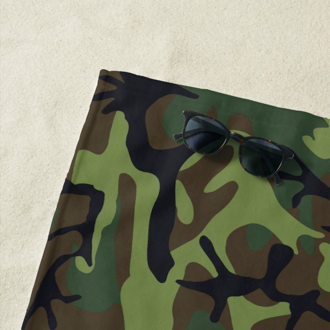 Green Camouflage Pattern, militärisches Muster, Ar Strandtuch (Beispiel)