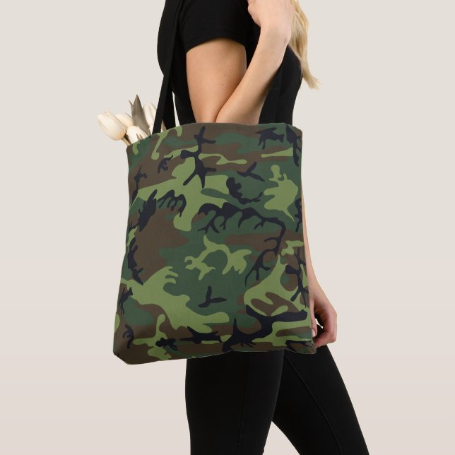 Green Camouflage Pattern, militärisches Muster, Ar Tasche (Von Nahem)