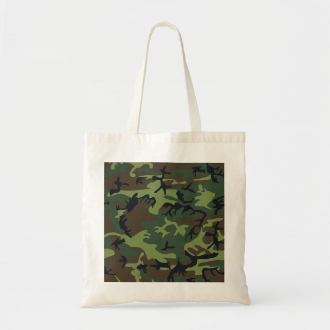 Green Camouflage Pattern Tragetasche (Vorne)
