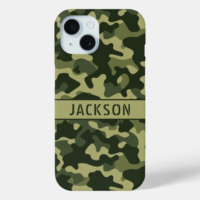 Green Camouflage Personalized Case-Mate iPhone Hülle (Rückseite)