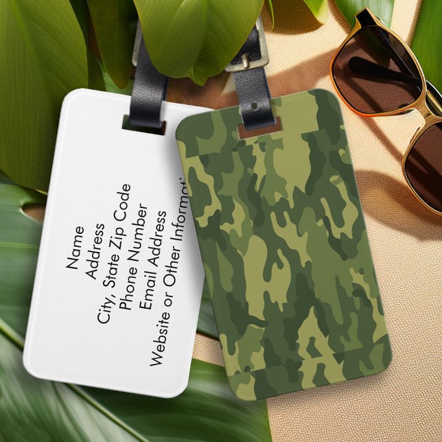 Green Camouflage Print Gepäckanhänger (Custom Luggage Tag)