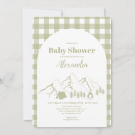Green Camping Baby Dusche Einladung