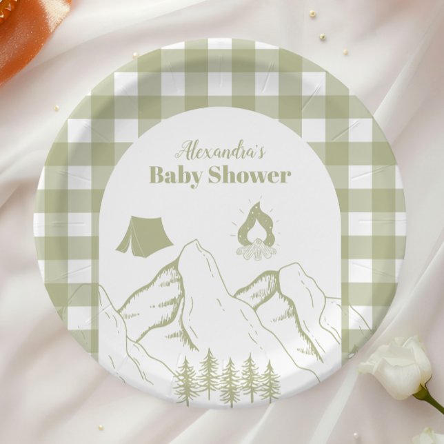 Green Camping Baby Dusche Pappteller (Von Creator hochgeladen)