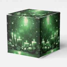 Green Candles Christmas Holiday Favor Box Geschenkschachtel