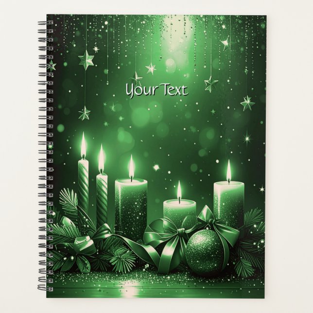 Green Candles Christmas Holiday Planner Planer (Vorderseite)