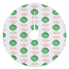 Green Candy Christmas Tree Skirt Fleece Weihnachtsbaumdecke