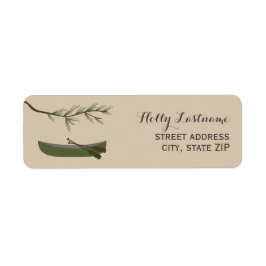 Green Canoe + Evergreen Branch Address Label