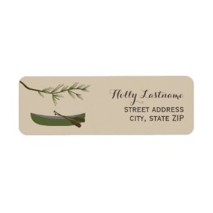 Green Canoe + Evergreen Branch Address Label