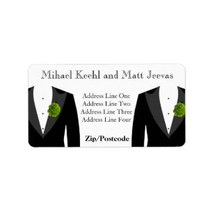 Green Carnation Address Labels für Gay Wedding Adressaufkleber