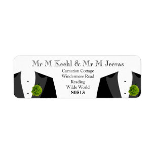 Green Carnation Return Labels für Gay Grooms