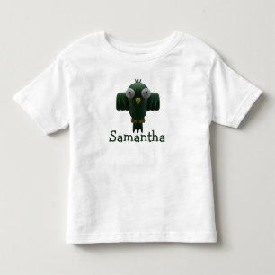 Green Cartoon Bird & Typografy Kinderkind T - Shir Kleinkind T-shirt