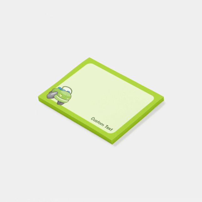 Green Cartoon Car Post-it Klebezettel (angewinkelt)