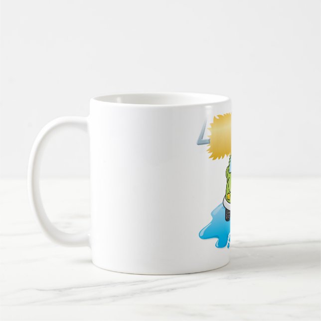 Green Cartoon Car Wash Happy Little Car Kaffeetasse (Links)