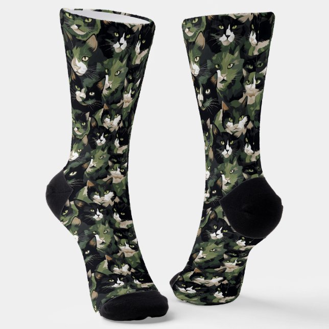 Green Cat Camouflage Socken (Gewinkelt)