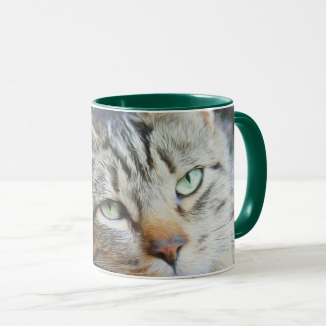 Green Cat Eyes Tasse (VorderseiteRechts)