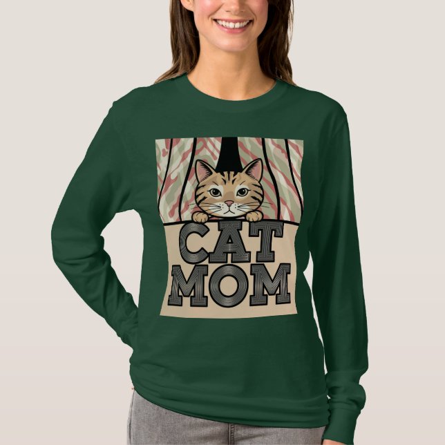Green Cat Mama T - Shirt (Vorderseite)