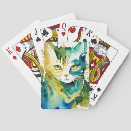 Green Cat Playing Card Spielkarten