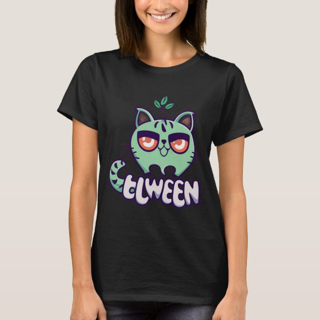 Green Cat Sprout T-Shirt (Vorderseite)
