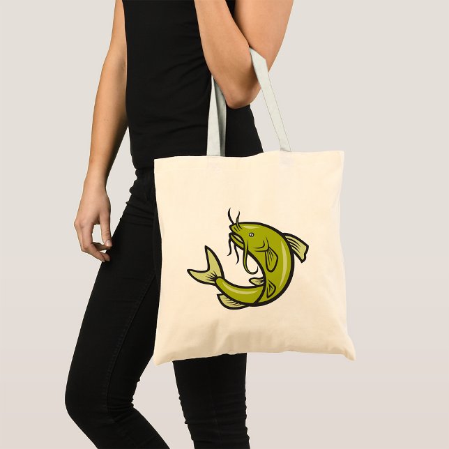 Green Catfish Tote Bag Tragetasche (Von Creator hochgeladen)