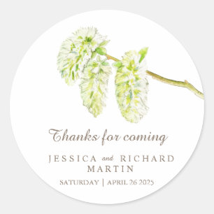 Green catkins spring merci autocollant mariage