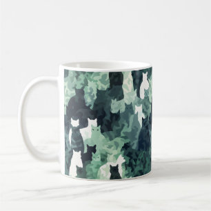 Green Cats Camouflage Muster Kaffeetasse
