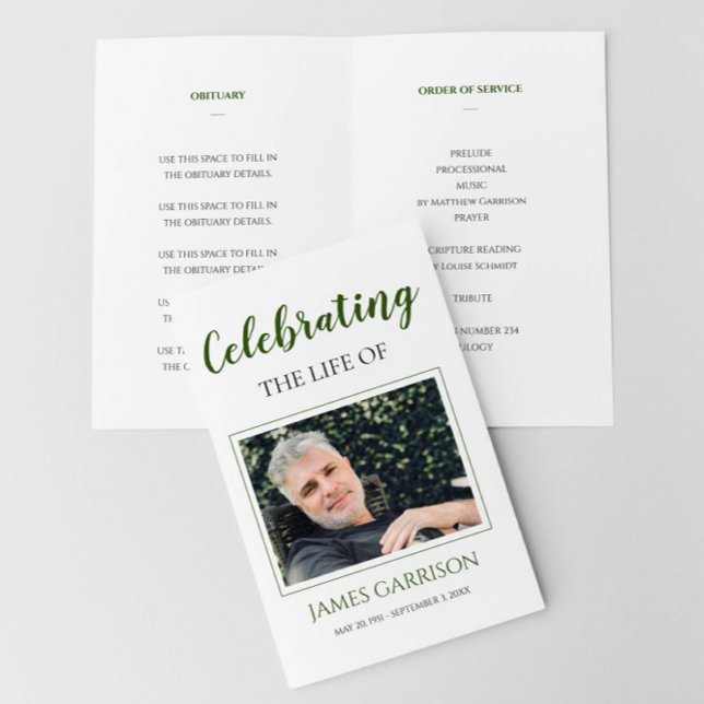 Green Celebration of Life Funeral Program (Von Creator hochgeladen)