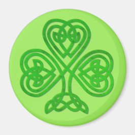 Green Celtic Clover Irish Magnet