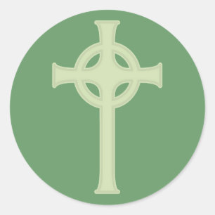 Green Celtic Cross Runder Aufkleber
