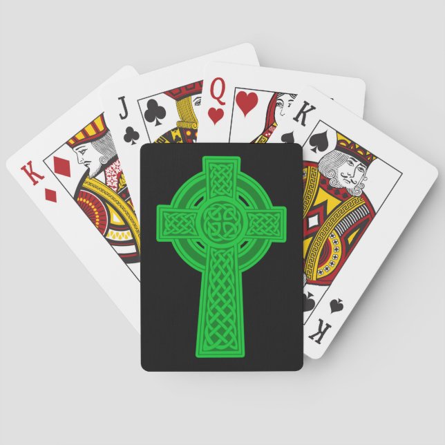 Green Celtic Cross Spielkarten (Rückseite)