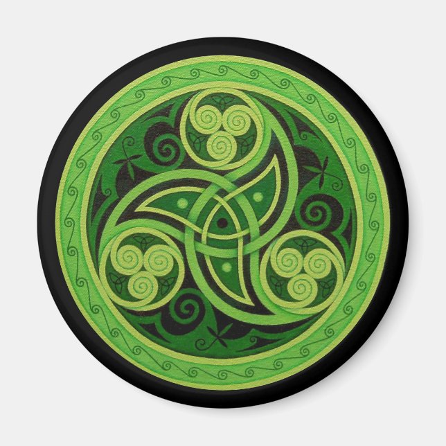 Green Celtic Design Magnet (Vorne)