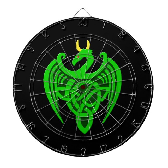 Green Celtic Dragon Dartboard Dartscheibe (vorne)