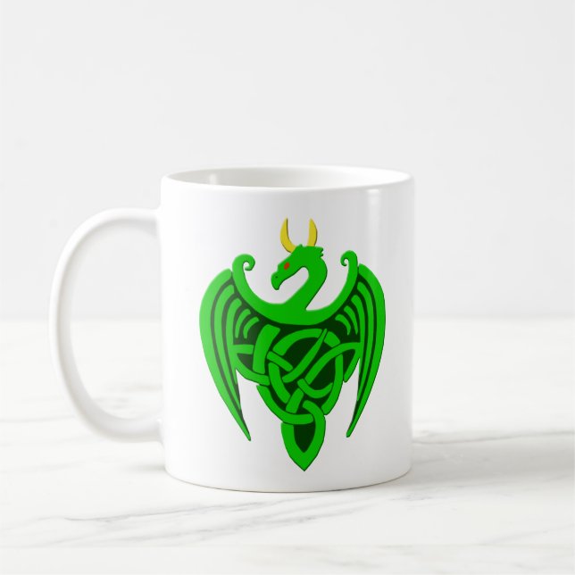 Green Celtic Dragon Tasse (Links)